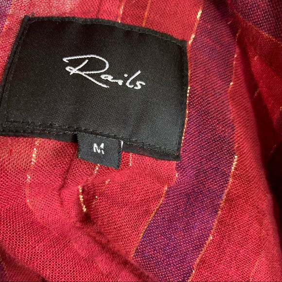 Rails Oversized Striped Button Down Crop MEDIUM 3371 - Picture 9 of 9